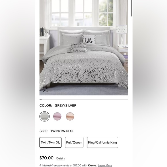 NWT!! Intelligent Design Duvet Set Metallic, Twin/Twin XL, Grey/Silver, … - Picture 8 of 8